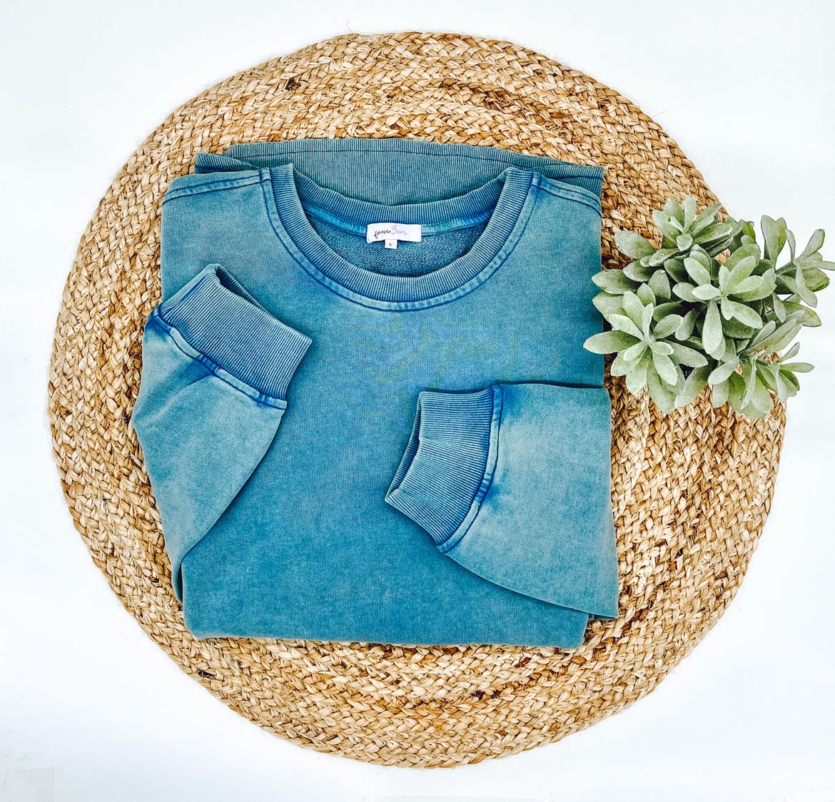 RTS: Mineral washed RAW HEM tunic sweater*