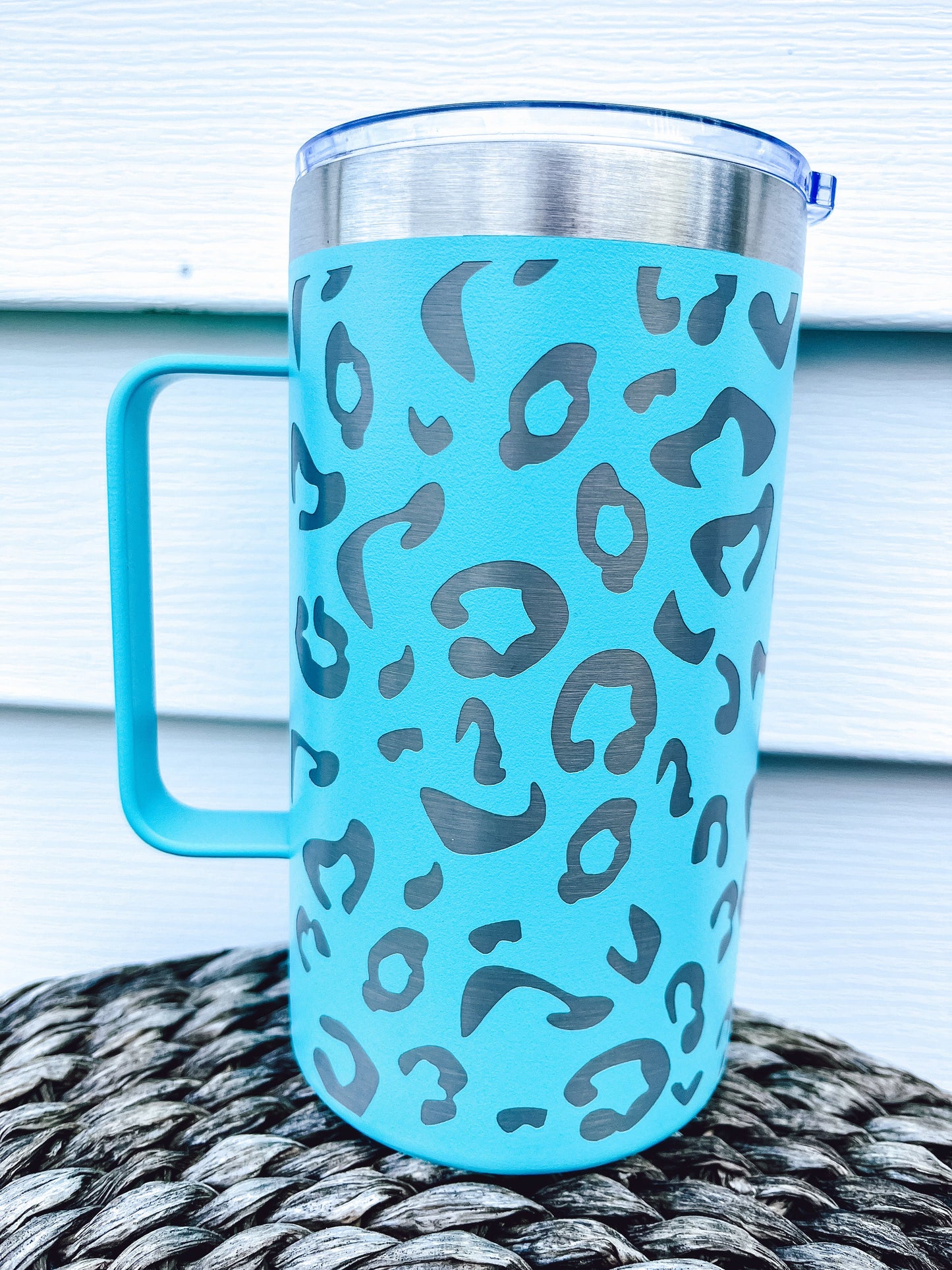 RTS: 24 OZ Leopard Handled cup