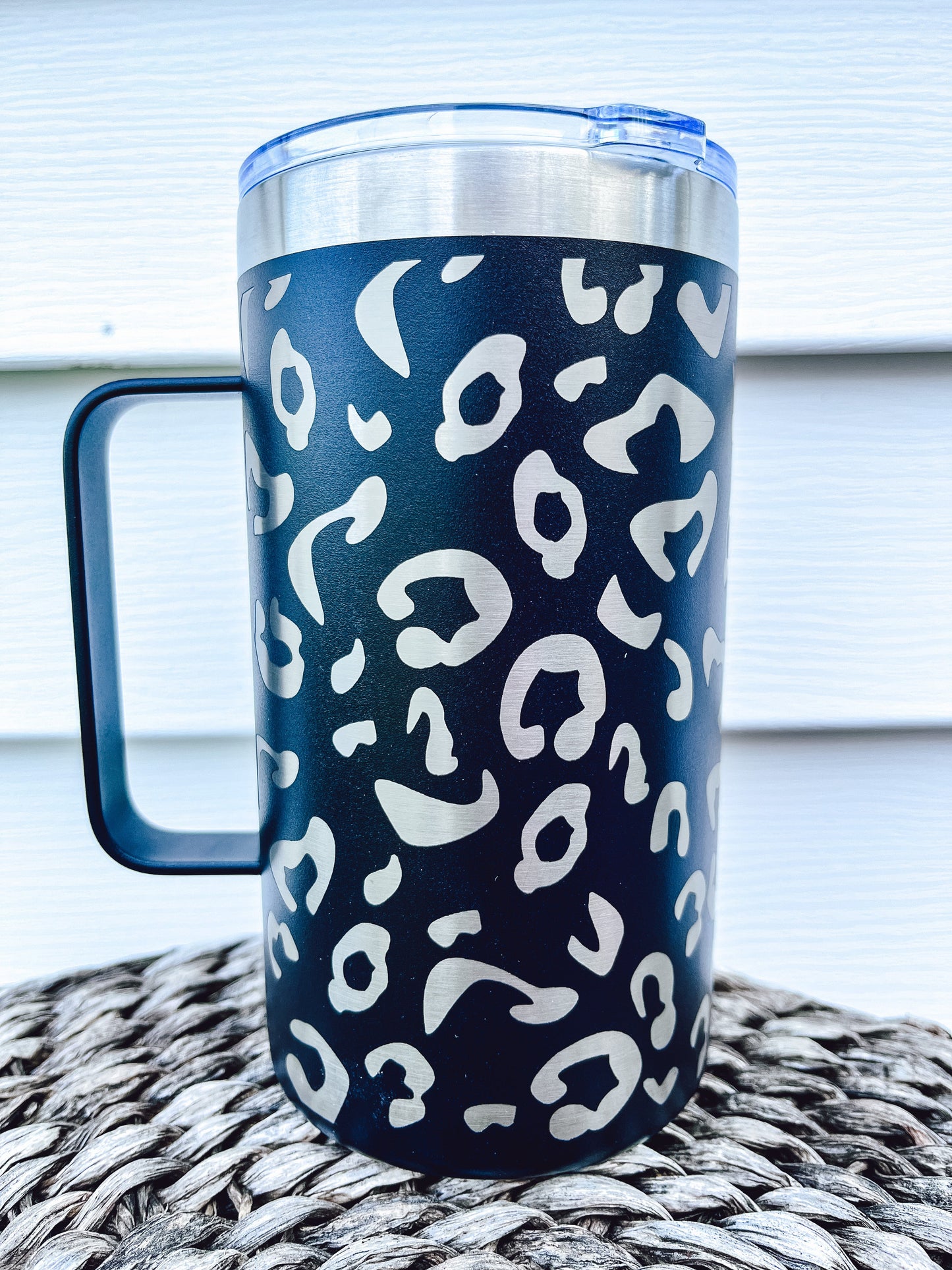 RTS: 24 OZ Leopard Handled cup