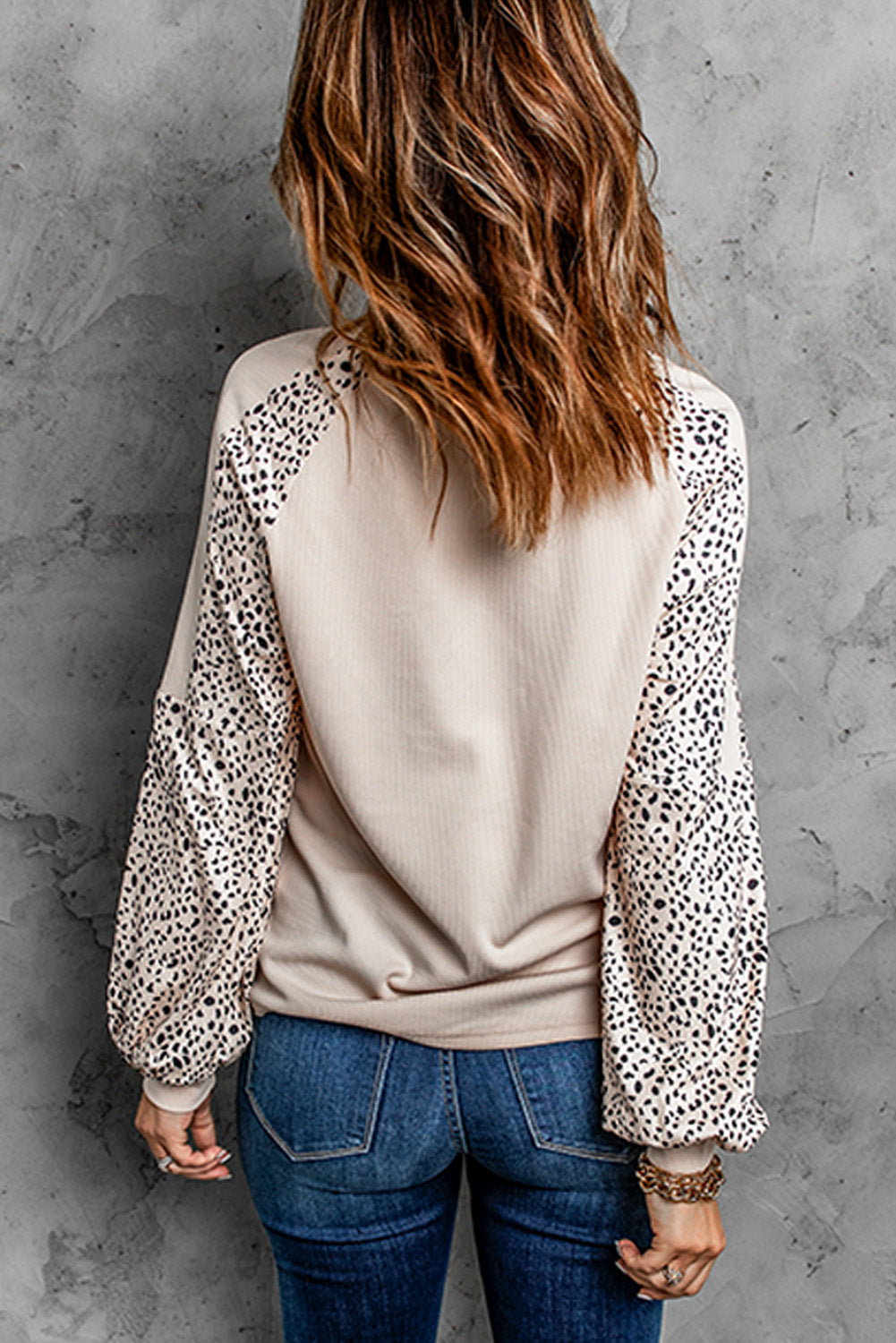 Leopard Raglan Sleeve Top--Trendsi