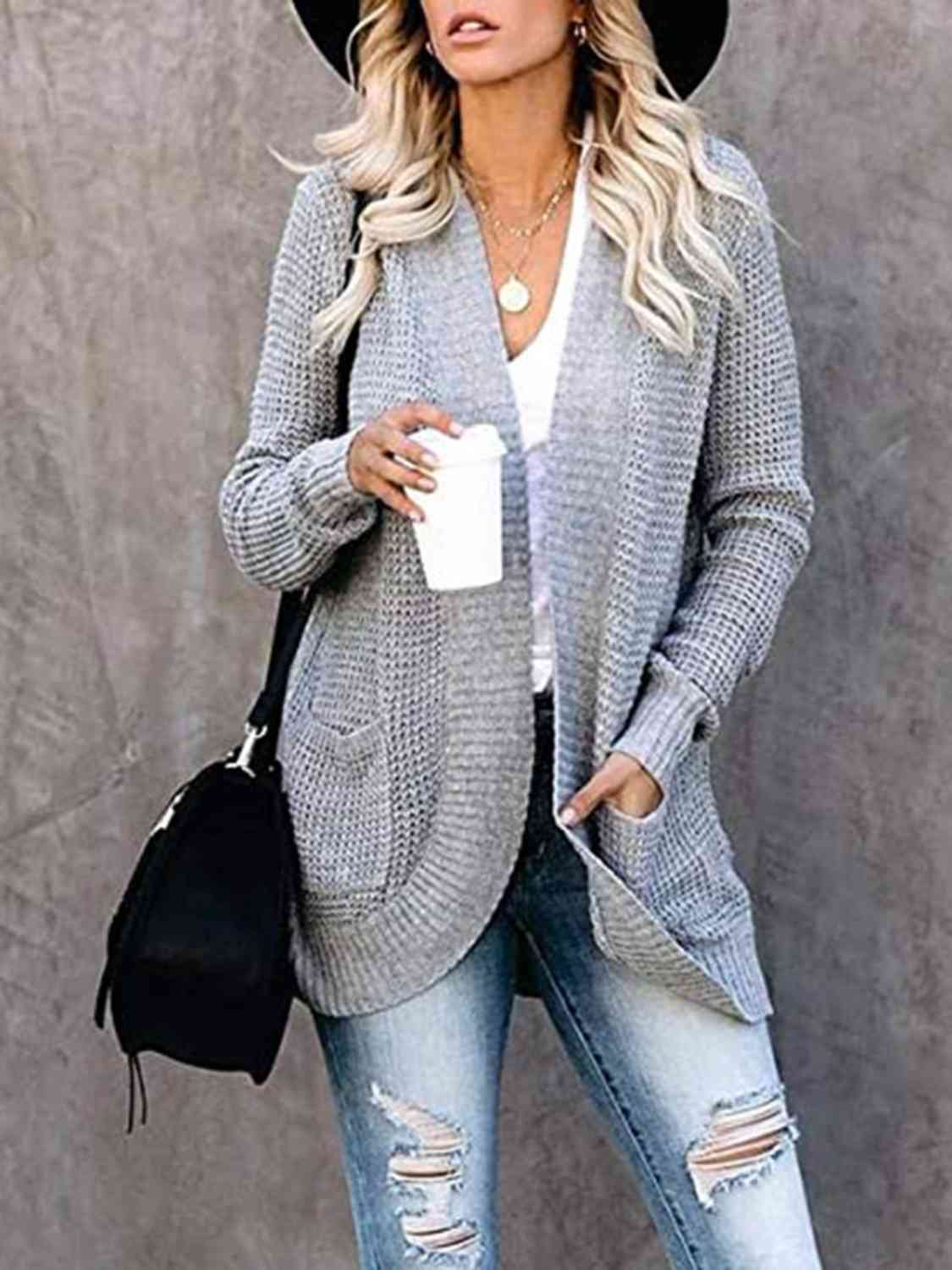 Open Front Long Sleeve Cardigan